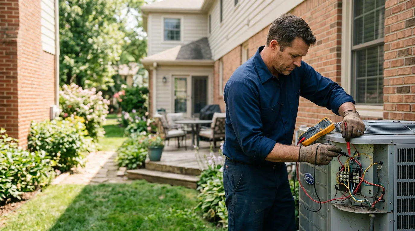 HVAC technician working near De Witt, IA
